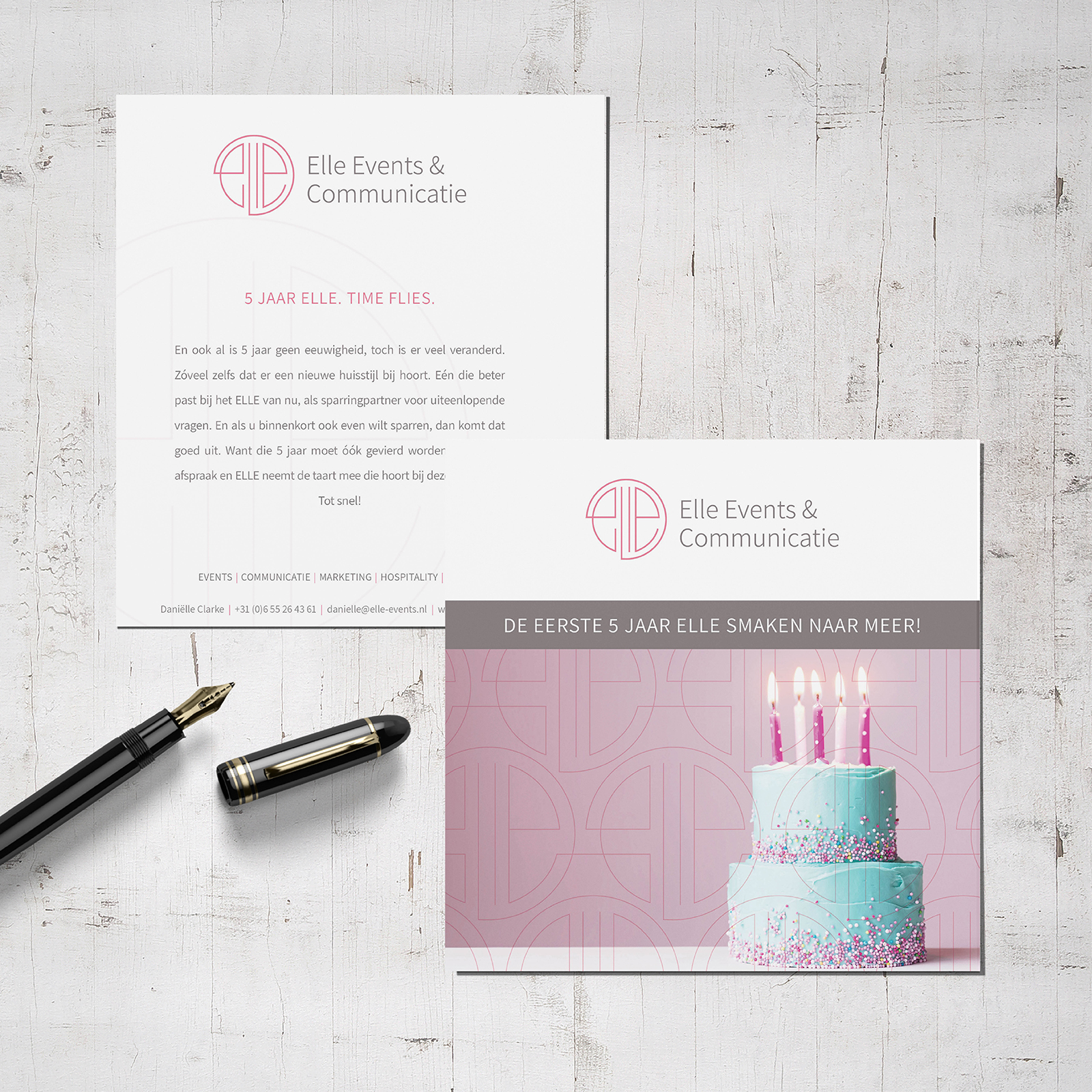 Drukwerk voor opdrachtgever Elle Events en communicatie.